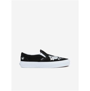 Čierne dámske vzorované kožené slip on tenisky VANS