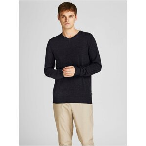 Čierny basic sveter Jack & Jones Emil