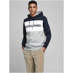 Modro-šedá mikina s kapucňou Jack & Jones