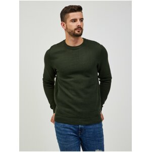 Tmavozelený rebrovaný basic sveter Jack & Jones Otto