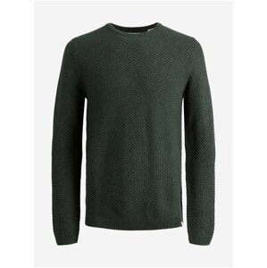 Tmavozelený basic sveter Jack & Jones Damian