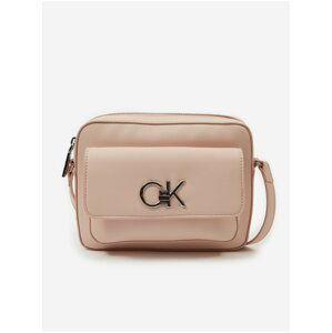 Svetloružová crossbody kabelka Calvin Klein