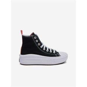 Čierne dievčenské členkové tenisky na platforme Converse Chuck Taylor All Star