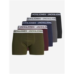 Boxerky pre mužov Jack & Jones - kaki, vínová, tmavomodrá, sivá, čierna