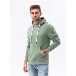 Mikiny s kapucou pre mužov Ombre Clothing - svetlozelená