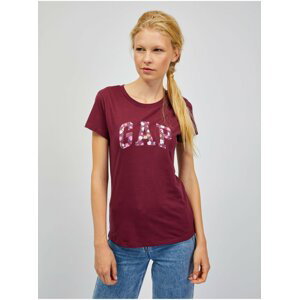 Vínové dámske tričko s logom GAP floral