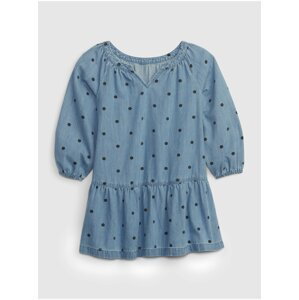 Modré dievčenské bodkované rifľové šaty GAP