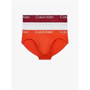 Slipy pre mužov Calvin Klein Underwear - biela, oranžová, vínová