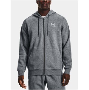 Šedá pánska mikina Under Armour UA Essential Fleece FZ Hood