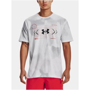 Biele pánske tričko Under Armour UA FBTL AOP METAL LOGO SS