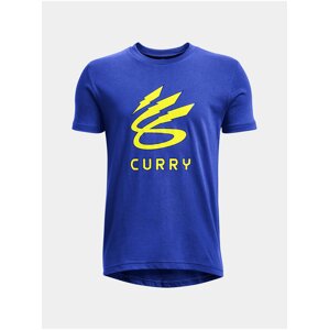 Žlto-modré chlapčenské tričko Under Armour UA CURRY LIGHTNING LOGO SS