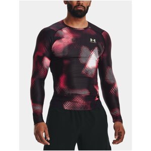 Červeno-čierne pánske tričko Under Armour UA IsoChill Prtd Comp LS