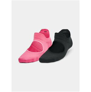 Sada dvoch párov dámskych ponožiek v čiernej a ružovej farbe Under Armour UA Breathe Balance