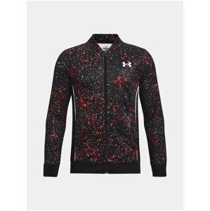 Červeno-čierna chlapčenská vzorovaná bunda Under Armour UA Pennant 2.0 Novelty FZ