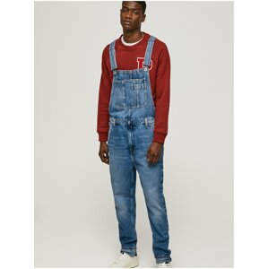 Modré pánske straight fit rifle s trakmi Pepe Jeans Dougie