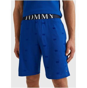 Modré pánske vzorované pyžamové kraťasy Tommy Hilfiger Underwear