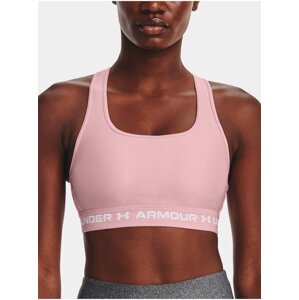 Svetloružová športová podprsenka Under Armour Crossback Mid Bra