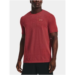 Červené pánske športové melírované tričko Under Armour Rush Seamless GeoSport