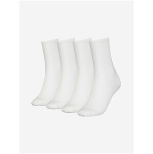 Sada čtyř párů bílých dámských ponožek Calvin Klein
