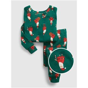 Zelené detské vzorované vianočné pyžamo GAP Santa