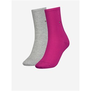 Ponožky pre ženy Tommy Hilfiger - tmavoružová, svetlosivá