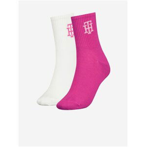 Ponožky pre ženy Tommy Hilfiger Underwear - fialová, biela