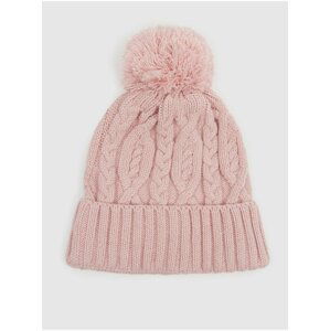Ružová dievčenská pletená zimná čiapka GAP