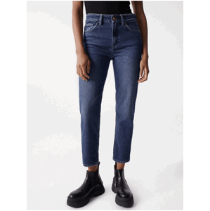 Modré dámske skrátené slim fit rifle Salsa Jeans True