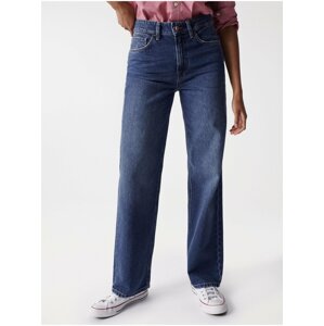 Modré dámske straight fit rifle Salsa Jeans True