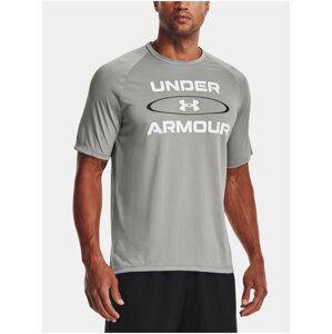 Šedé pánske športové tričko Under Armour UA Tech 2.0 WM Graphic SS