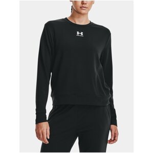 Čierne dámske športové tričko Under Armour Rival Terry Crew