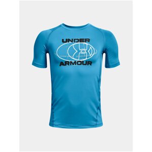 Modré chlapčenské športové tričko Under Armour UA HG Armour Novelty SS