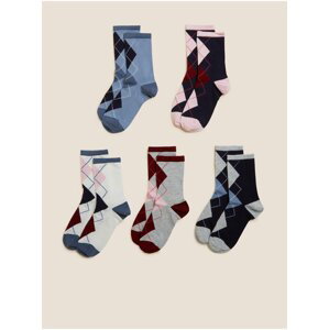 Ponožky pre ženy Marks & Spencer - sivá, tmavomodrá, modrá, krémová