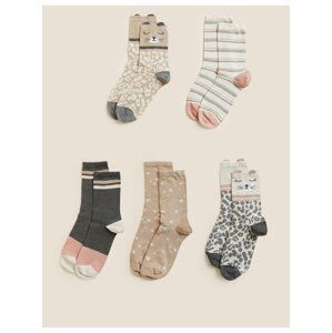 Ponožky pre ženy Marks & Spencer - béžová, biela, sivá, ružová