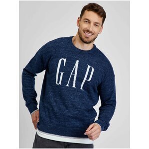 Tmavomodrý pánsky bavlnený sveter s logom GAP