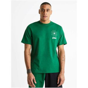 Zelené pánske tričko s krátkym rukávom Celio Prince
