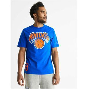 Modré pánske bavlnené tričko Celio NBA N.Y. Knicks