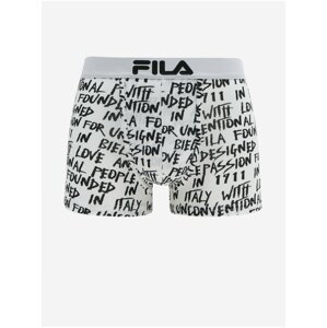 Biele pánske vzorované boxerky FILA