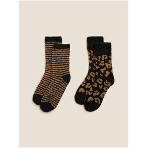Ponožky pre ženy Marks & Spencer - čierna, hnedá