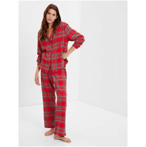 Červené dámske kockované pyžamo GAP