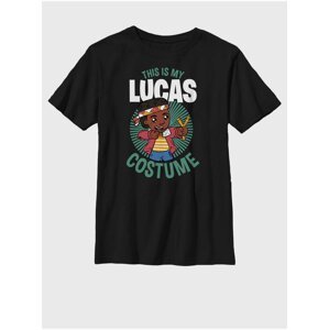Čierne detské tričko Netflix Lucas Costume