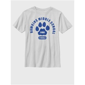 Biele detské tričko Netflix Hawkins Cubs Paw Emblem