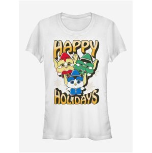 Biele dámske tričko Netflix Happy Holidays