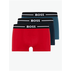 Boxerky pre mužov BOSS - petrolejová, čierna, červená