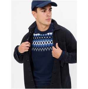 Tmavě modrý pánský svetr s norským vzorem GAP