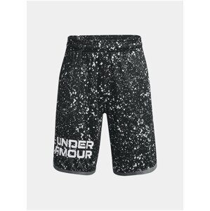 Šedo-čierne chlapčenské vzorované šortky Under Armour UA Stunt 3.0 Plus Shorts