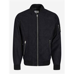 Čierny pánsky bomber v semišovej úprave Jack & Jones Rocky