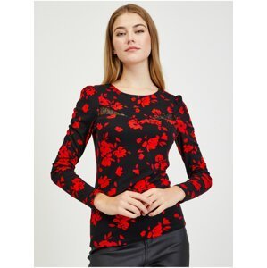 Tričká s dlhým rukávom pre ženy ORSAY - čierna, červená