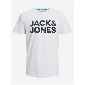 Biele pánske tričko Jack & Jones Neon Pop