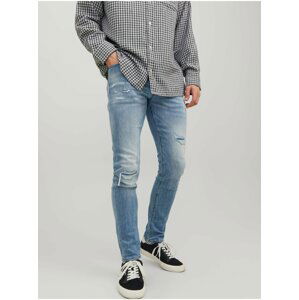 Skinny fit pre mužov Jack & Jones - modrá